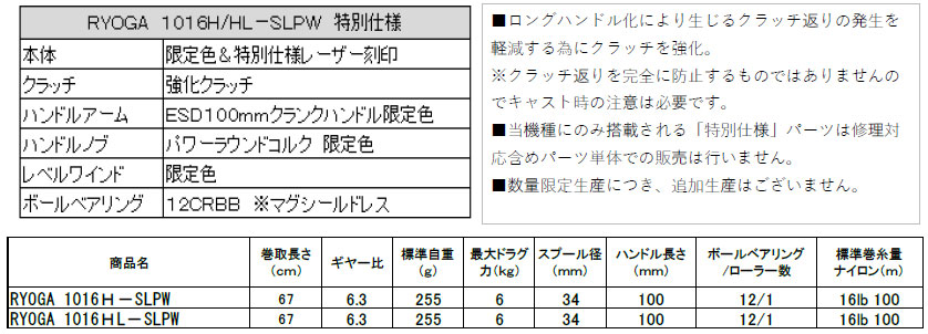 ダイワ Slpw リョウガ 1016hl Slpw 左ハンドル 上島釣具店